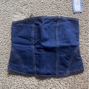 Universal Thread Corset Top Womens 4 Dark Wash NWT Denim